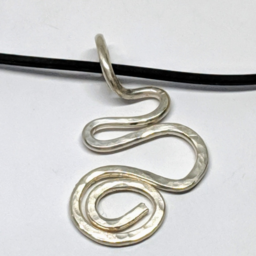 Hammered Sterling Silver Organic Shaped Pendant